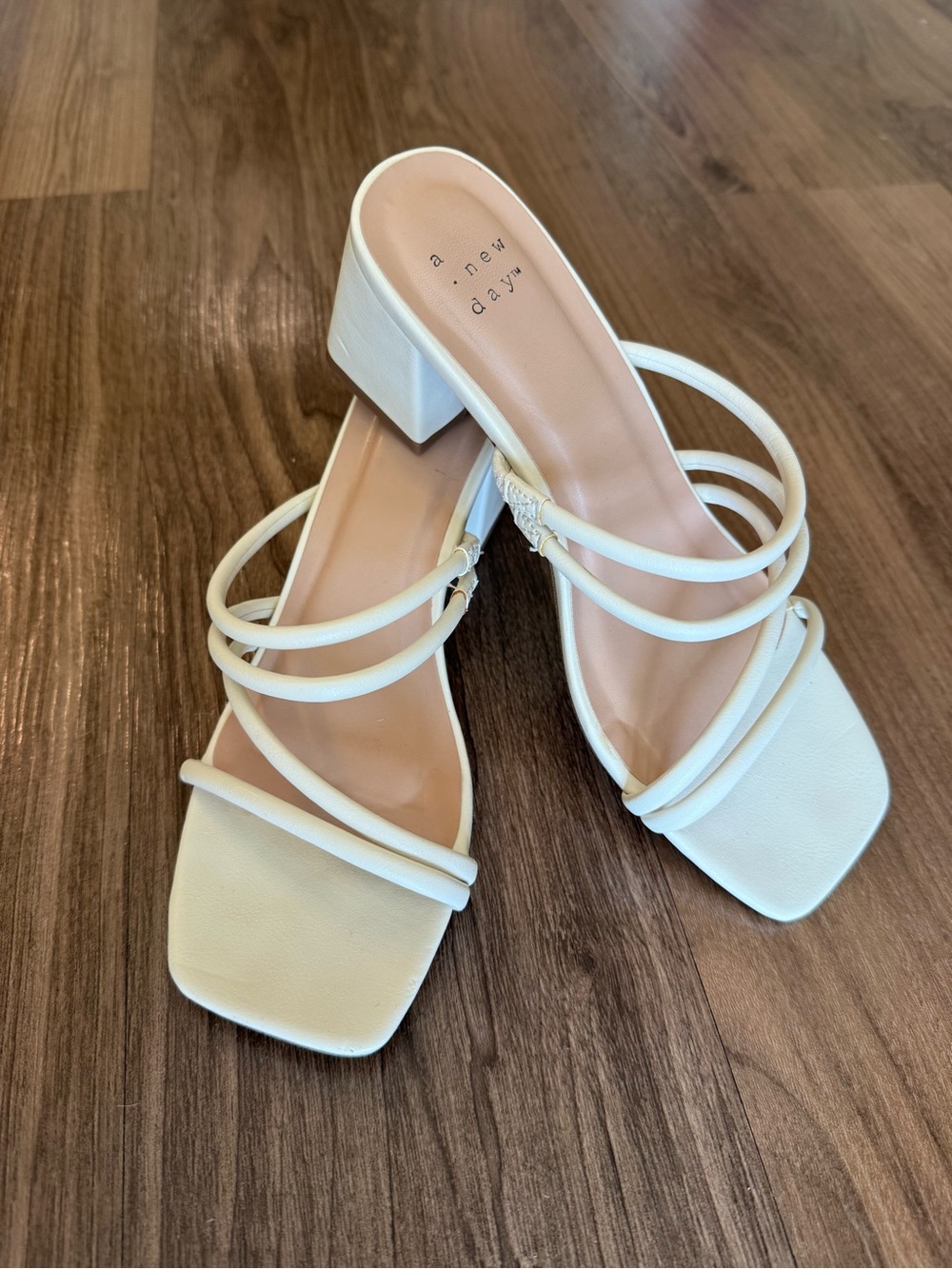 a new day White Strappy Block Heel Sandals